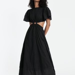 Maia Bergman backless black Caroline eyelet dress